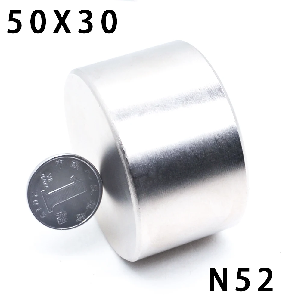 

1pc N52 magnet 50x30 mm Powerful permanet round Neodymium Magnet Super Strong magnetic Rare Earth NdFeB 50*30mm gallium metal