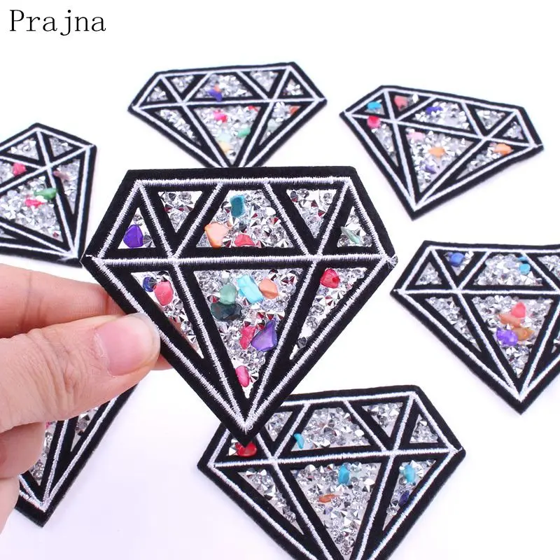 

Prajna Diamond Patch Iron On Shiny Patch For Clothes Fabric Stickers Sew On Patches Badges Parches Rhinestones Handmade Applique