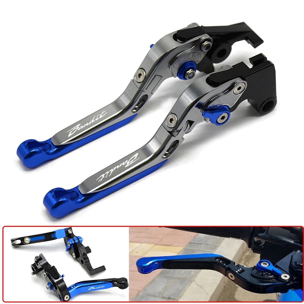 

Motorcycle aluminum Adjustable Foldable Lengthening brake clutch levers FOR SUZUKI Bandit 650S 2015 with logo Bandit