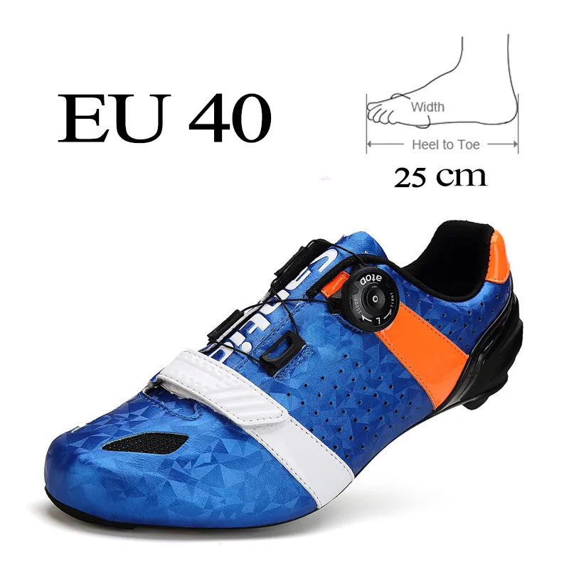 Santic/Мужская обувь для езды на велосипеде из углеродного волокна; обувь для гонок на велосипеде; обувь для езды на велосипеде; самоблокирующаяся спортивная обувь; Sapatilha Ciclismo - Цвет: Blue 40