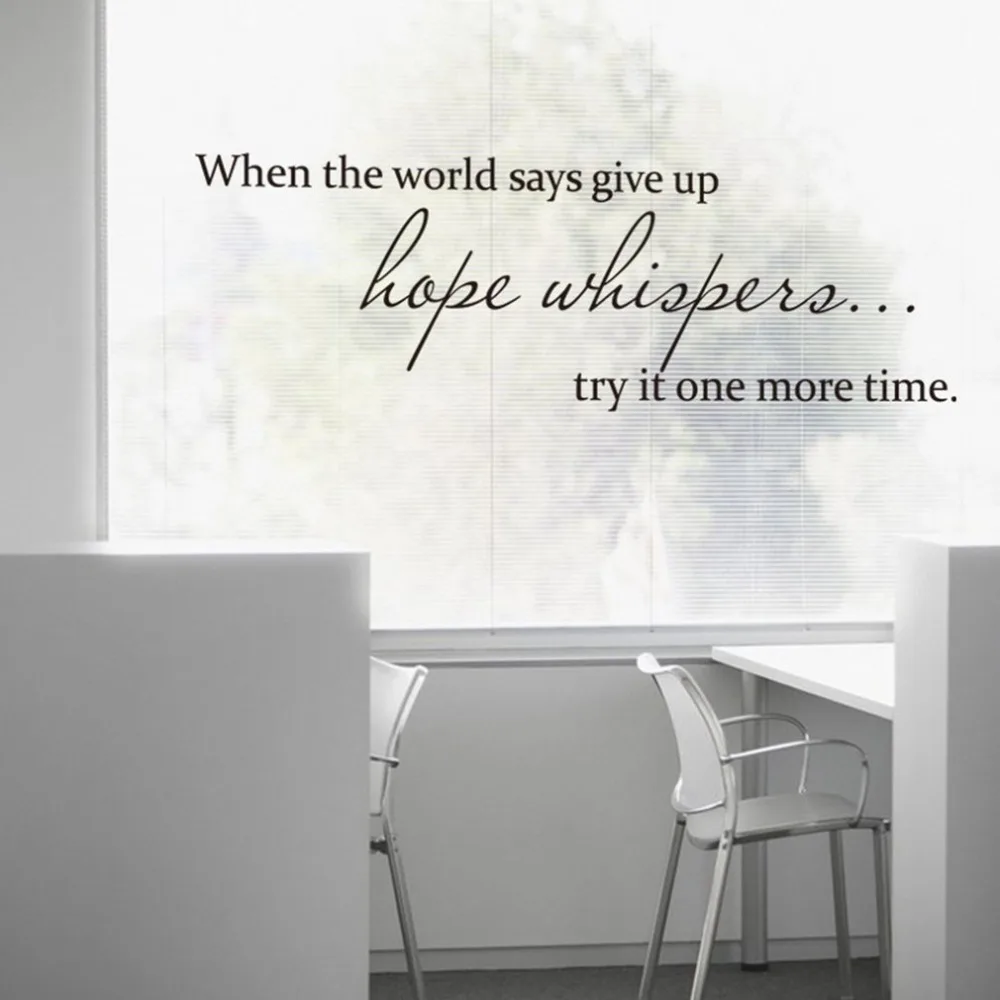 

when the world says give up try it one more time inspiring quotes wall stickers bedroom vinyl home decor art removable decals