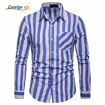 

Covrlge Brand Men Shirt Long Sleeve Chemise Homme Fashion Business Design Mens Slim Fit Dress Shirts Casual Camisa Social MCL186