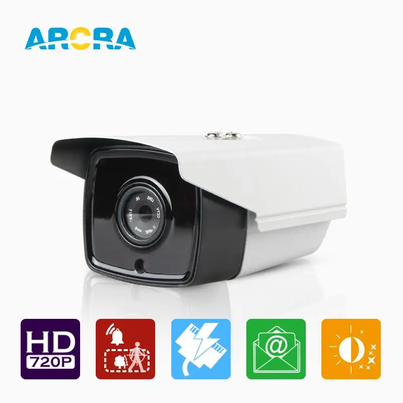 

ARCRA 1.0MP POE Camera IR night vision Onvif motion detection Power over Ethernet Onvif Dual stream Surveillance Cameras