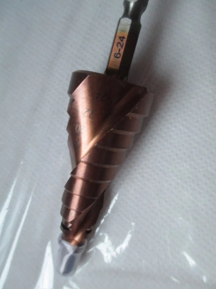  Fixmee New HSS-Co/M35 Spiral Groove Hex Shank Step Drill Bits Steel Cutting Drilling Metal Hole Saw