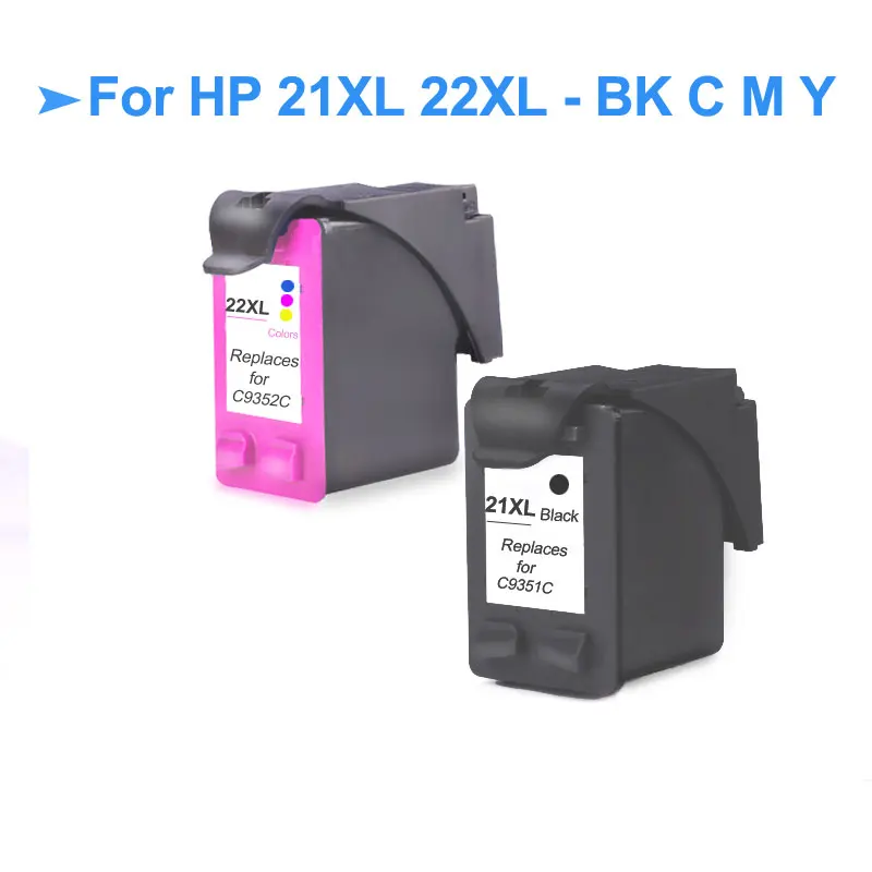 Пополнение для hp 21XL 22XL полный картридж Замена для hp с чернилами hp Deskjet 3915 3920 F380 F2180 F4100 F4180 принтер для hp 21 22 - Цвет: One Set