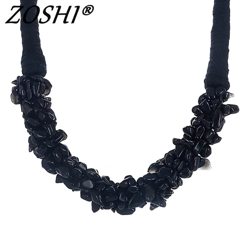 2017 Black Rope Chain Necklaces Natural Stone Necklaces & Pendants