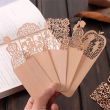 Cute Kawaii Hollow Wooden Flower Bookmark Lovely Sweet Girl Bookmarks For Book School Supplies Free Shipping 2407