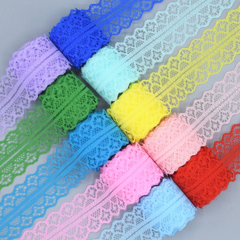 

2019 hot sale 5-10 yards clothing fabric sewing embroidery white diy side trim knitted lace weaving craft accessories 25 colors