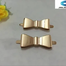 2 шт./лот) Красивый золотой лук сандалии кнопку клип поделки Руководство металла Украшения для обуви