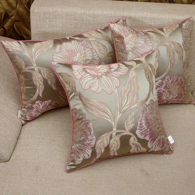 Euro Top Luxury Elegant Pink Fl Sofa Decor Throw Pillows Cushion Euro Top Luxury Elegant Pink Fl Sofa Decor Throw Pillows Cushion Cover Home Almofada Cojines Decorative Recommend 1 Pc
