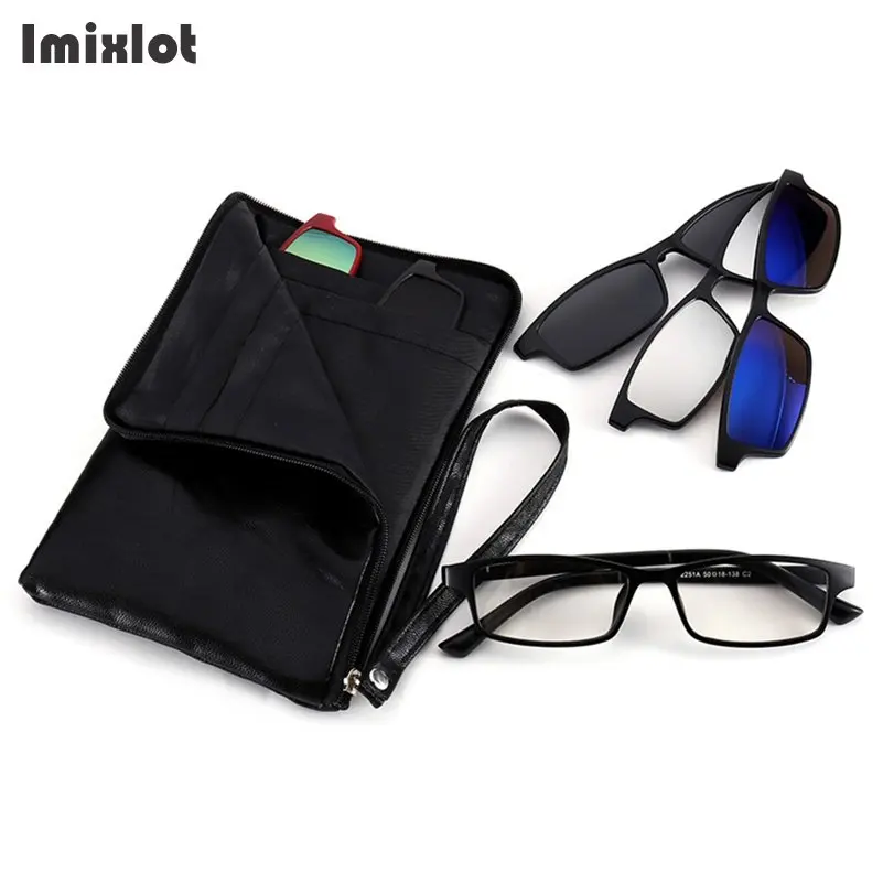 Imixlot 5 в 1 магнитные прикрепляемые очки поляризованные солнцезащитные очки мужской и женский оптический оправы для очков близорукость зажимы