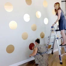 Золотые, серебряные, черные наклейки в горошек на стену, наклейки для детской комнаты, детские наклейки в Золотой горошек, виниловые наклейки для дома, сделай сам