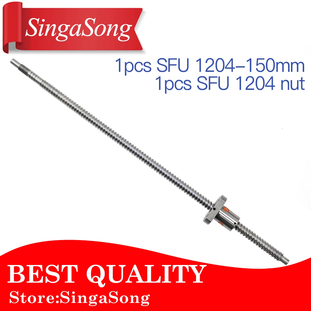 

12mm 1204 Ball Screw Rolled C7 ballscrew SFU1204 150mm with one 1204 flange single ball nut for CNC parts