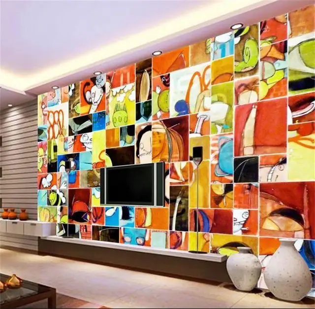 3d wallpaper personalizzato murales non tessuto wall sticker colori ... Colori vivaci per pareti