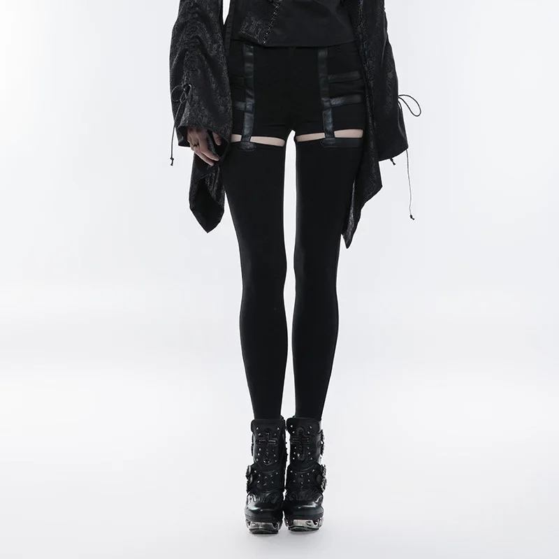 Панк рейв Модные женские черные узкие брюки с высокой талией повседневные Популярные Открытые Сексуальные узкие эластичные брюки