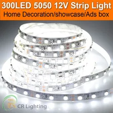 Promotion Sale 5M Bande Flexible Rope Tape Luce White Room Night 5050 SMD LED Strip 12V Indoor Outdoor