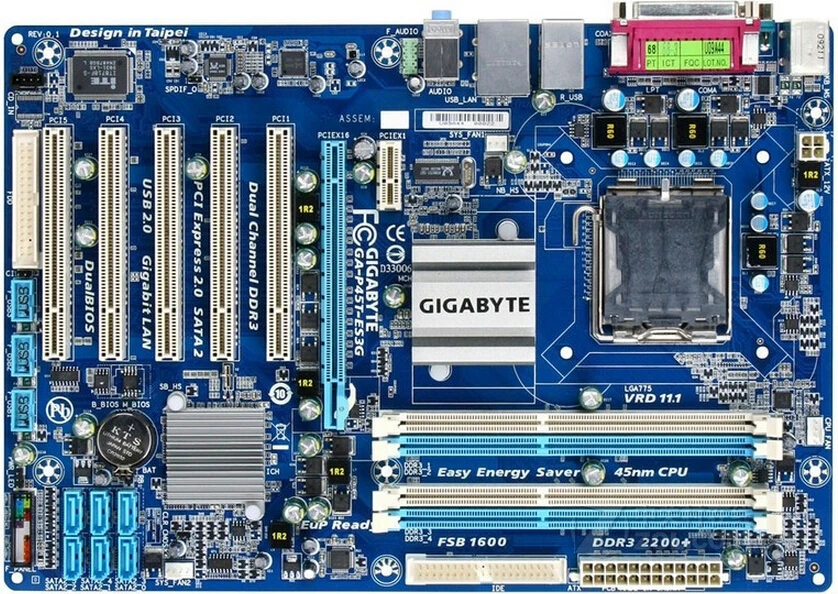 

Free shipping original motherboard for Gigabyte GA-P45T-ES3G LGA 775 DDR3 P45T-ES3G boards 16GB P45 Desktop mainborad