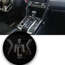 5 pcs Del Cambio In Fibra di Carbonio del Pannello di Copertura Trim Nero Per Honda Civic 10th Gen 2016 Modanature interne Accessori