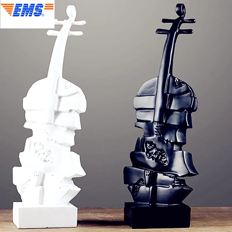 

Violin Statue Music Model Bust Black/White Resin Art Craft Minimalist Style Home Desktop Decoration Office Birthday Gift L2696