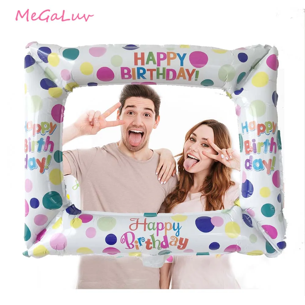 

1pc Happy Birthday Foil Balloons Celebration Inflatable Frame Baby Shower Birthday Party Decorations Kid Adult Party Supplies
