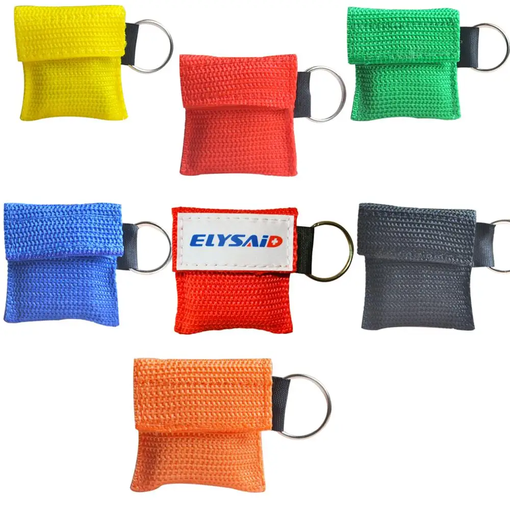 

120 PCS /lot CPR MASK WITH KEYCHAIN CPR FACE SHIELD For Cpr/AED 6 COLORS NEW