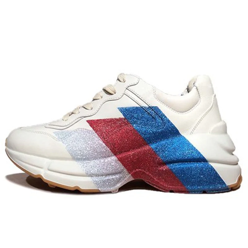 

Genuine Leather 2019 Fashion Leisure Shoes Women Sneakers Four Seasons Lovers Single Shoes Platform Sneaker