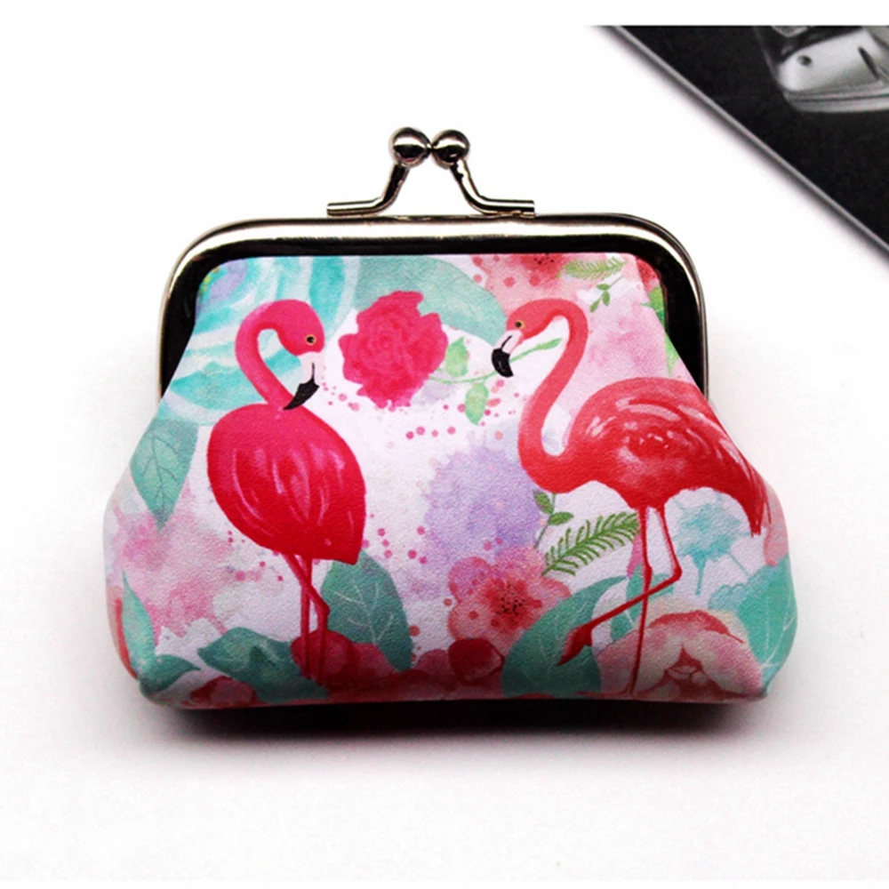 Flamingo 3 Винтажные женские кошельки с принтом для монет, Женский кошелек на застежке, женский клатч, Женский мини кошелек, сумка для денег, искусственная кожа, Carteira/5 - Цвет: Flamingo 3