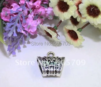 

20PCS Tibetan Silver Color Flower Scarf Ring Bails A12664
