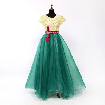 

New Two Tone Ball Gown Quinceanera Dresses Dark Green Sheer Cap Sleeves Fuchsia Backless Debutante Dress With Beaded Embroidery