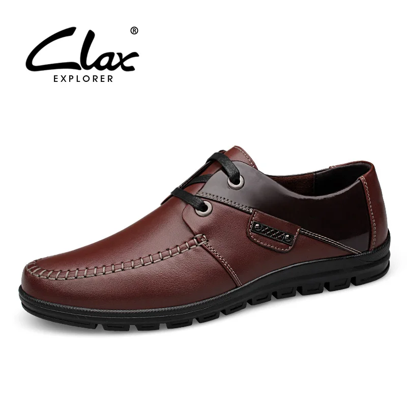 

CLAX Men Leather Shoe Genuine Leather Spring Autumn Male Dress Shoes Black Formal Footwear Men's Derby Shoe Walking Footwear
