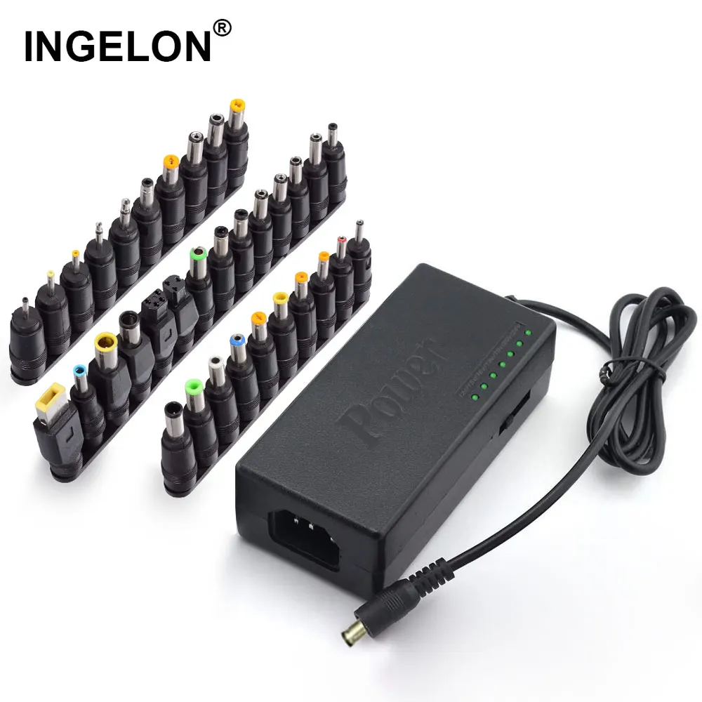Ingelon 34pcs Universal Power Adapter 96W 12v to 19v 20v 24v ACDC Adjustable Charger for Lenovo Dell Toshiba HP Asus Laptops (1)