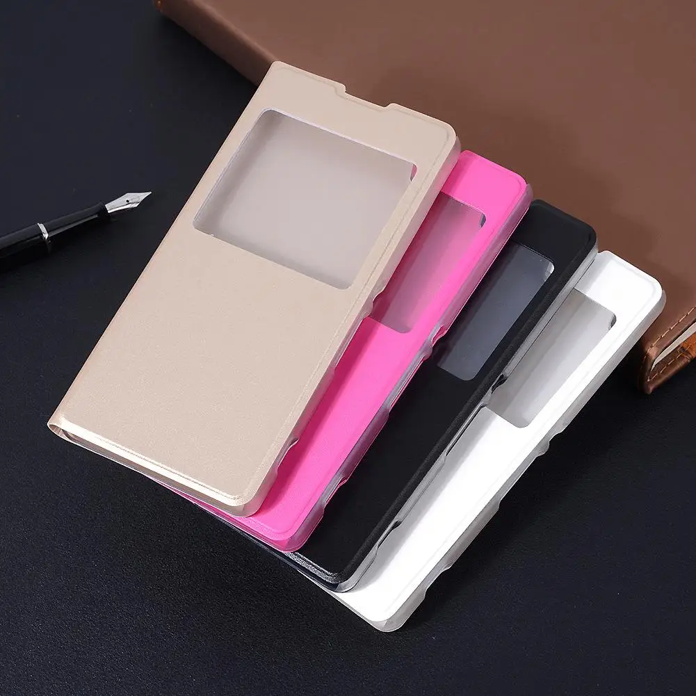 For Sony Xperia XA Hot Sale Fashion Luxury Hybrid Flip PU Leather Cover With View Window Plastic Stand Mobile Phone Case |