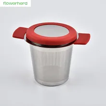 Многоразовая чайная корзинка для заварки из нержавеющей стали, сетчатый фильтр для чая с 2 ручками, с крышкой, фильтры для чая и кофе