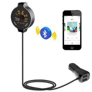 

FM Transmitter Wireless Handsfree Car Kit Dual USB Charger FM Transmitter Auto Car USB Adapter MP3 Player with TF Slot Wireless