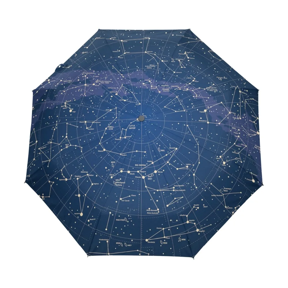 1791 51 De Réduction2018 Creative Automatique 12 Constellation Univers Galaxie Espace étoiles Parapluie étoile Carte Ciel étoilé Parapluie Pliant