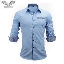 VISADA JAUNA, мужские официальные сорочки, мужская хлопковая Повседневная рубашка с длинным рукавом, большой размер 2XL N5031