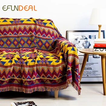 

Vintage Bohimian Style Woven Soft Sofa Blankets Throws Rugs Sofa Cover Chair Cover Table cover Print Home Decor 180x220cm