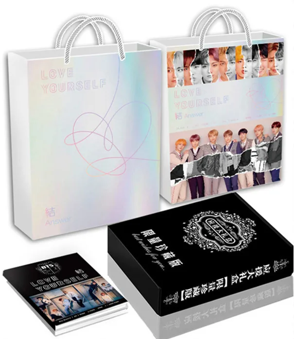 

[MYKPOP]BTS ANSWER Luxury Gift Set CD+Post Card+Photo book+Bracelet+Bookmarks+Stickers+Paper Bag SA18102301