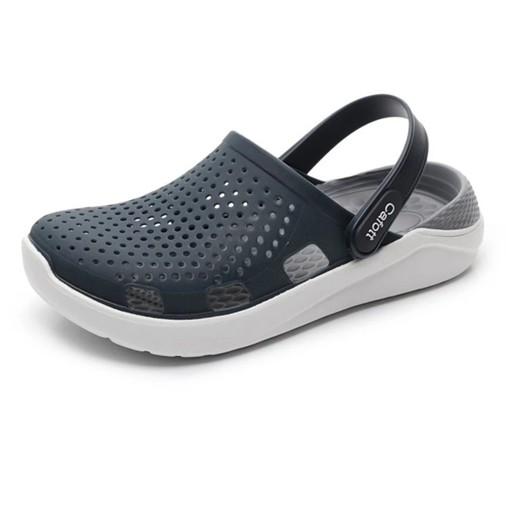 Классические удобные слипоны для мужчин и женщин; Повседневная водонепроницаемая обувь; нескользящие пляжные шлепанцы; T8 - Цвет: Синий