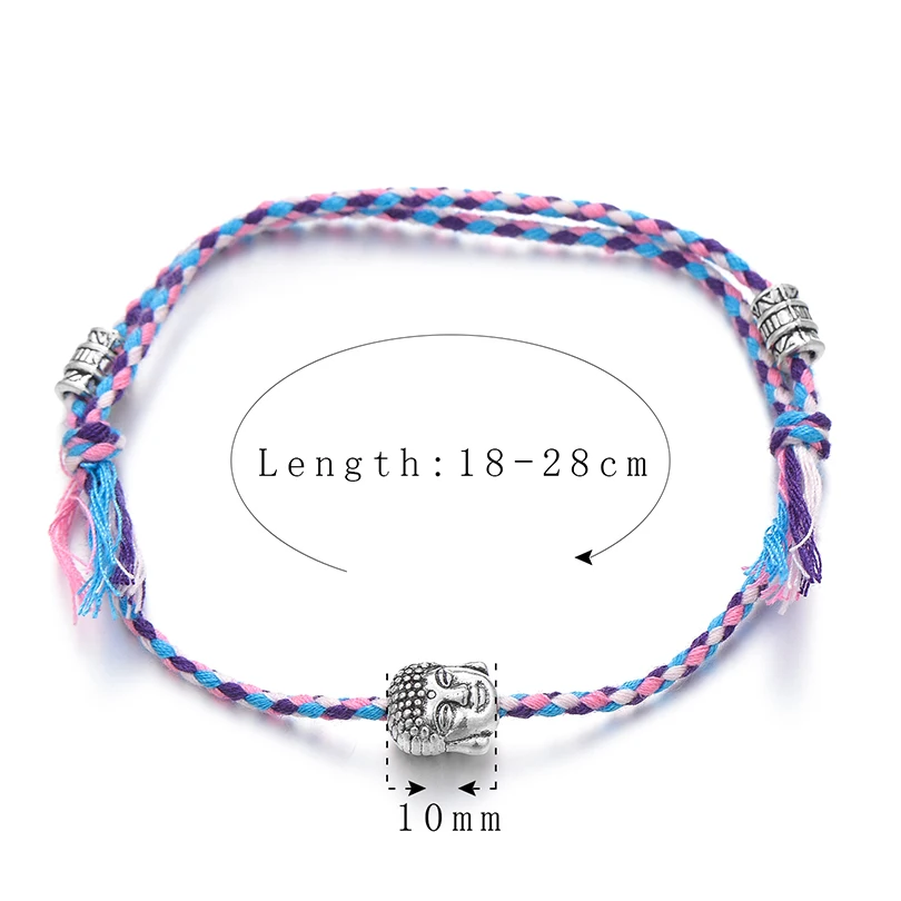 Bracelet Jewelry Ethnic Tibetan Buddha Head Woven Amulet Multicolor Bracelets & Bangles For Women Men Handmade Rope Buddha Charm Bracelet Gift bracelet jewelry