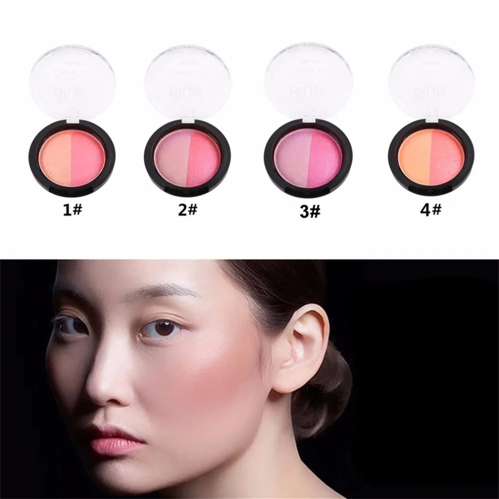 

Dual Colors Baked Natural Blush Powder Palette Women Beauty Cosmetics Make-up Professional Glamorous Facial Cheek Shimmer