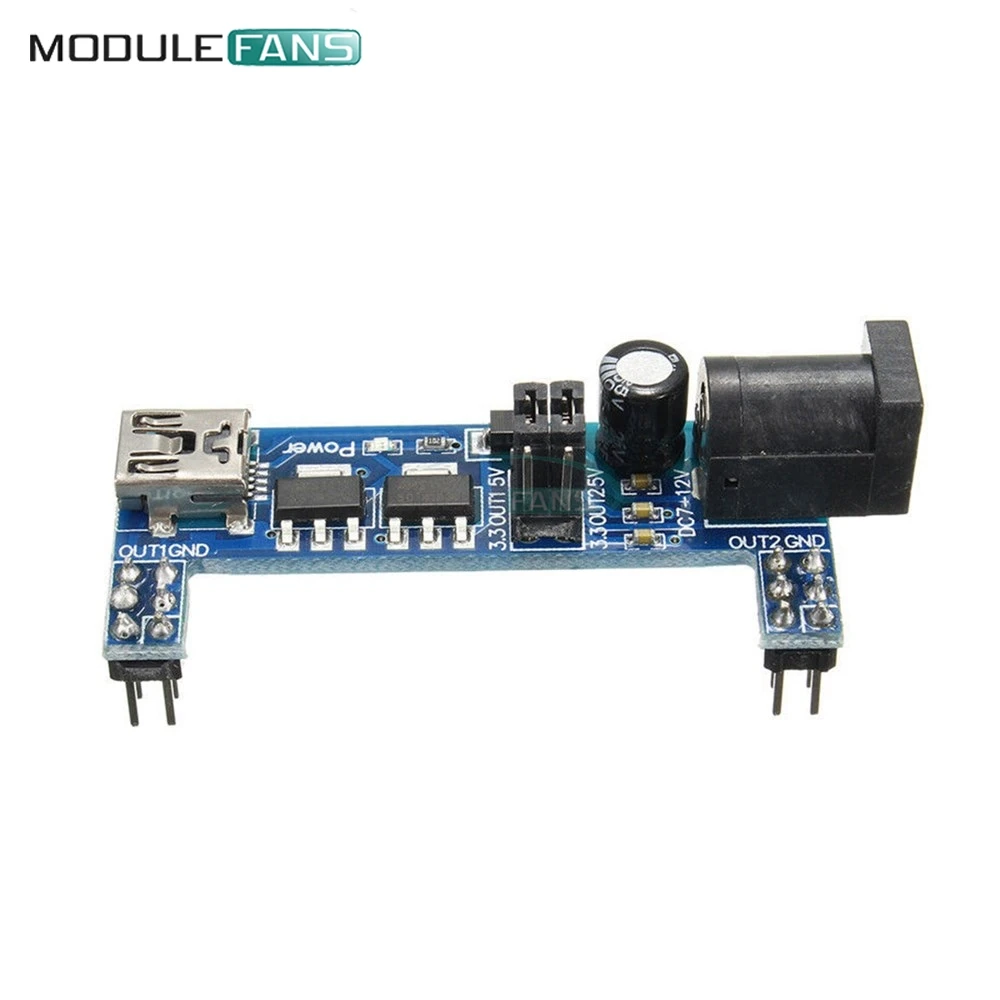 2pcs mb102 Mini USB Breadboard Power Supply Module DC 7-12 V for Arduino 