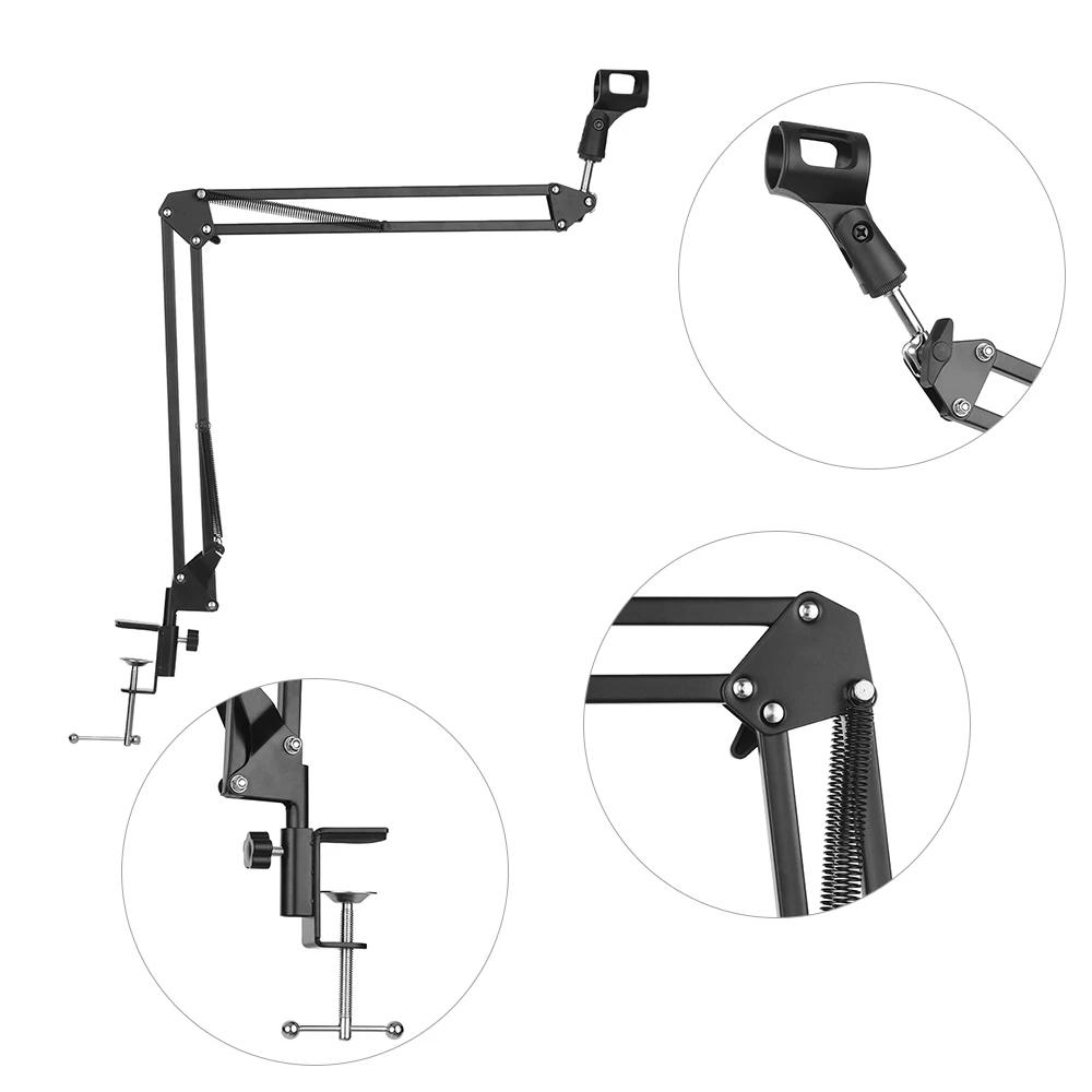 Регулируемая микрофонная стойка Подвеска стрелы ножничный кронштейн для микрофона металлический материал с микрофоном держатель для студийной записи