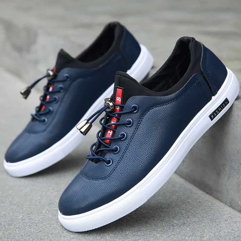 

Men's Vulcanize Shoes lace-up solid designer sneakers for boys shallow increase male tennis 2019 spring/autumn fashion