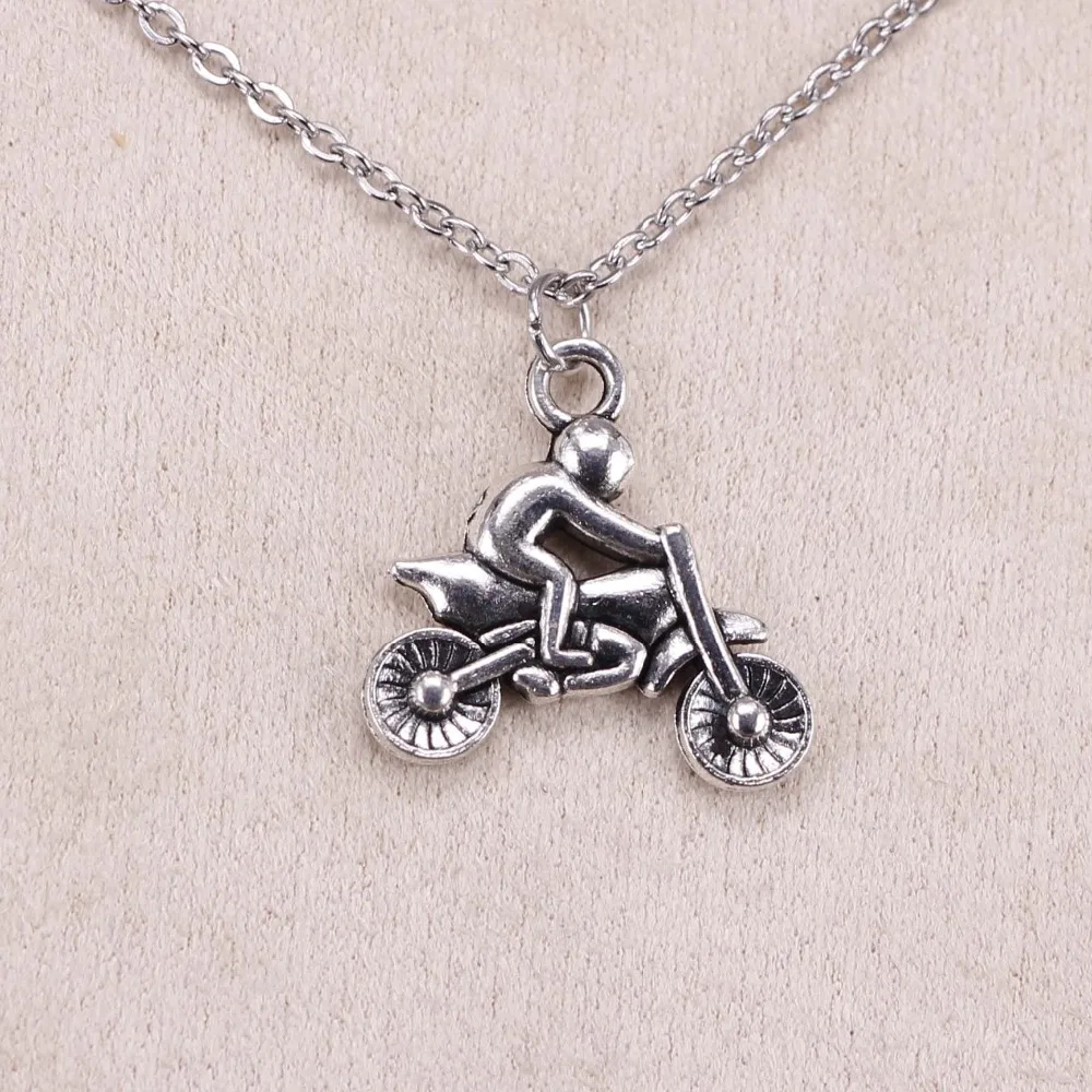 Fashion necklace motorcycle motorcross Silver Pendants Short Long Chains For Women Jewelry