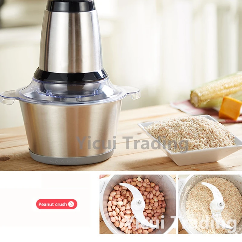 

Kitchen Meat Grinder Food Chopper Stainless Steel Electric Household Processor Kitchen Tool