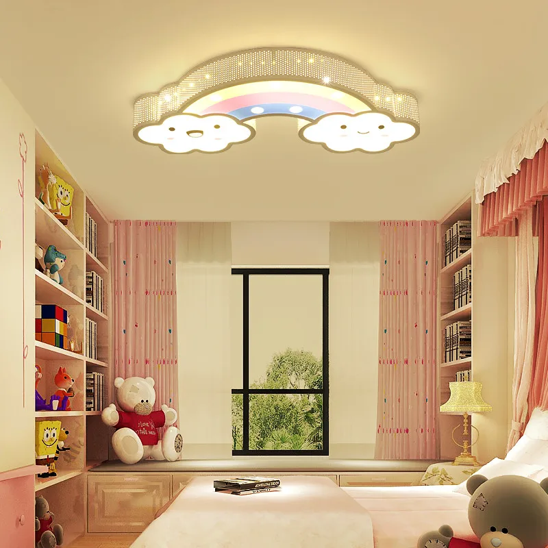 Nursery Children Babies Kids Bed Room Bedroom Night Lighting Iron Cute Lovely Smile Cloud Rainbow Led Ceiling Light Lamp Fixture Nursery Children Babies Kids Bed Room Bedroom Night Lighting Iron Cute Lovely Smile Cloud Rainbow Led Ceiling Light Lamp Fixture