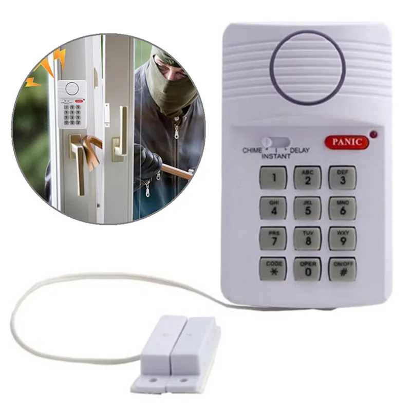 Car Detector Security Keypad Door Alarm System With Panic Button