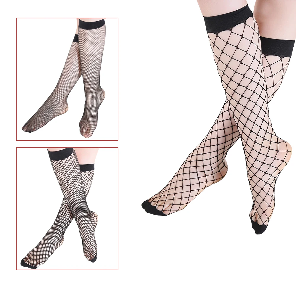 Новые женские модные нейлоновые черные чулки до колена сетчатые чулки|stockings