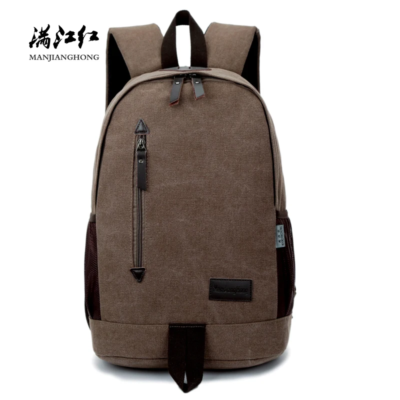 Casual Men Laptop Backpack Computer Bag 15 Inch Vintage Men Canvas